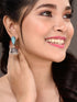Oxidised Silver Turquoise Stone Studded Filigree Jhumka Earrings