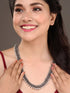 Oxidised Silver Toned Textured Necklace