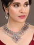 Oxidised Silver Toned Antique Temple Peacock Design Choker Jewellery set