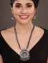 Oxidised Silver Plated Solar Design Necklace Jhumki Jewellery Set