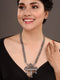 Oxidised Siver Toned Peacock Design Tribal Necklace
