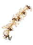 GolD Toned Red & White Pearl Beaded Tiara for Girls & Women