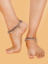 Set Of 2 Oxidised Silver Plated Payal Anklet