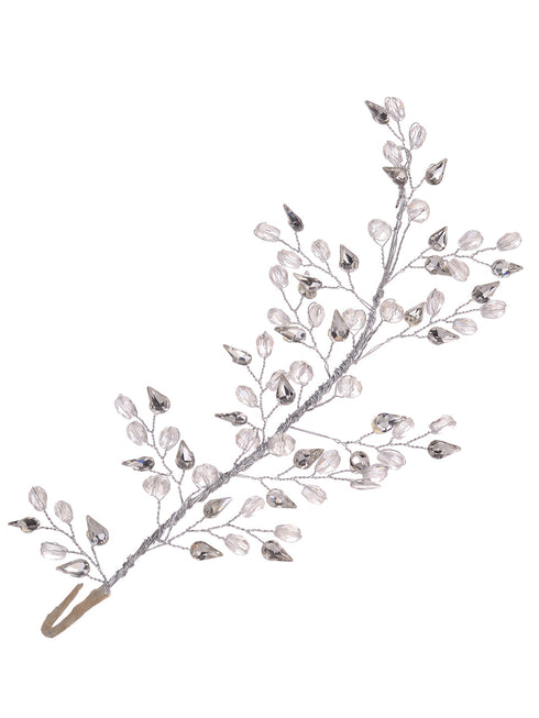 Silver Toned White Pearl Embellished Tiara For Girls & Women