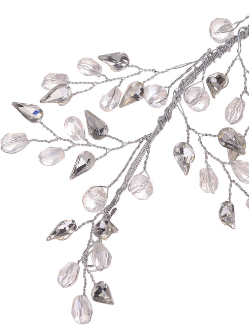 Silver Toned White Pearl Embellished Tiara For Girls & Women