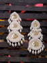 White Contemporary Dropdown Earrings