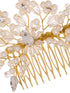 Gold Toned & Pearl Embellished Comb Pin for Girls & Women