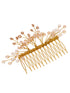 Gold Toned Crystal Embellished Comb Pin For Girls & Women