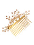 Gold Toned Crystal Embellished Comb Pin For Girls & Women