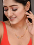 Gold Toned Heart Shaped Stone Studded & Beaded Mangalsutra
