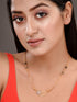 Gold Toned Heart Shaped Stone Studded & Beaded Mangalsutra