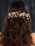 GolD Toned Red & White Pearl Beaded Tiara for Girls & Women