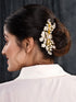 Gold Toned & Pearl Embellished Comb Pin for Girls & Women