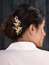 Gold Toned White Pearl Beaded Comb Pin for Girls & Women
