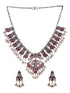 Oxidised Silver Toned Antique Temple Peacock Design Choker Jewellery set