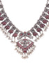 Oxidised Silver Toned Antique Temple Peacock Design Choker Jewellery set