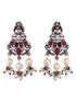 Oxidised Silver Toned Antique Temple Peacock Design Choker Jewellery set