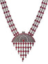 Oxidised Silver Toned Red Stone Studded Tribal Necklace Jewellery set