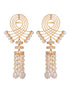 Gold Plated Pearl Beaded Chandelier Jhumka Earrings