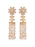 Gold plated polki Pearl Beaded Light Weight Chandelier Earrings