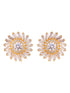 Gold Toned White AD Studded Sun Stud Earrings