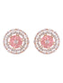 Rose Gold Plated Pink AD Studded Studs Earring