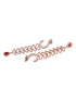 Rose Gold Plated Red AD Studded Heart Shaped Long Dangler Earrings