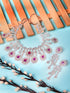 Rose Gold Toned Pink AD Studded Statement Necklace jewellery Set