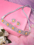 Rose Gold Plated Yellow AD studded Sleek Choker Jewellery Set