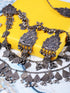 Oxidised Siver Toned Tribal Triple Layered Necklace Jewellery Set