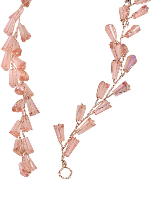 Rose Gold Pearl Studded Hair Styling Tiara