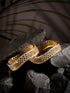 Set Of 2 Gold Plated AD Studded Cut -Out Hand Crafted Bracelet Bangles
