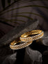 A pair of 2 Gold Dual Toned AD Studded hand Crafted Textuerd Bangles