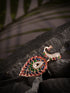 Rose Gold Plated Multi AD studded Peacock Designer Finger Ring