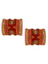 Gold Plated Set Of 2 Matching Red Bangles Set Bridal Wedding Chuda
