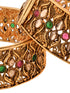 Set Of 2 Gold Plated Multi stone Studded Antique Bangles