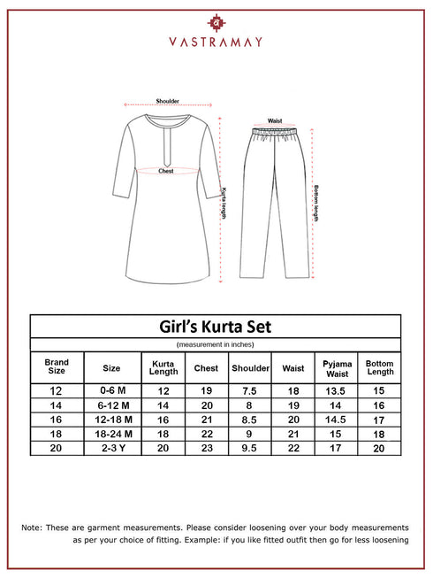 Girl's Multi Color Co Ords