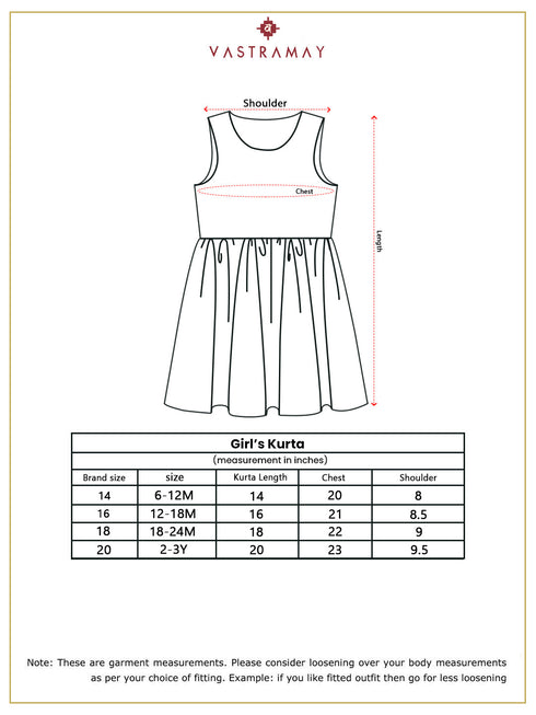Girl's Red And Yellow Banarsi Frock