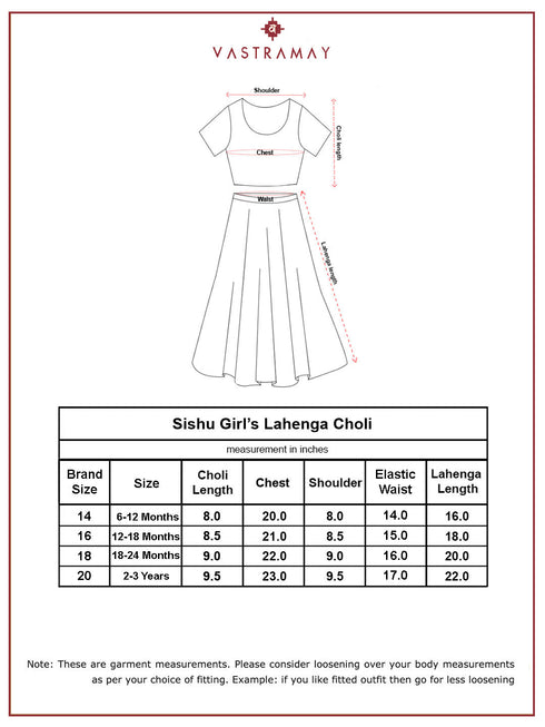 Girl's Orange Cotton Lehenga Set