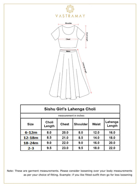 Girl's' Pink Lehenga Choli With Dupatta