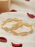 A Pair Of 2 Gold Dual Toned AD Studded hand Crafted Bangles