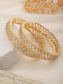 A pair of 2 Gold Dual Toned AD Studded hand Crafted Textuerd Bangles