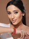 Set of 4 Gold Plated Red Ruby Stone Studded Bangles