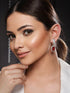 Silver-Plated Red AD studded Statement Hoop Earrings