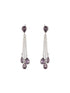 Silver Plated Amethyst Purple AD Minimal Dangler Earrings
