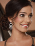 Silver Polish AD Studded Pearl Beaded Chandbali Earring