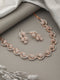 Rosegold Plated AD studded Necklace Earrings Jewellery Set
