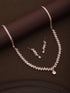 Rose Gold Plated AD Studded Zig Zag Minimal Necklace Jewellery Set