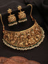 GoldPlated AD Embellished Enchanting Krishna Temple Choker Jewellery Set