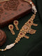 Women GoldPlated Red KempStudded Temple Jewellery Set
